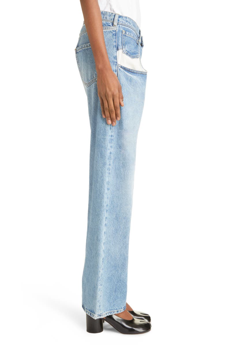 Maison Margiela Elongated Pocket Nonstretch Denim Jeans, Alternate, color, Denim