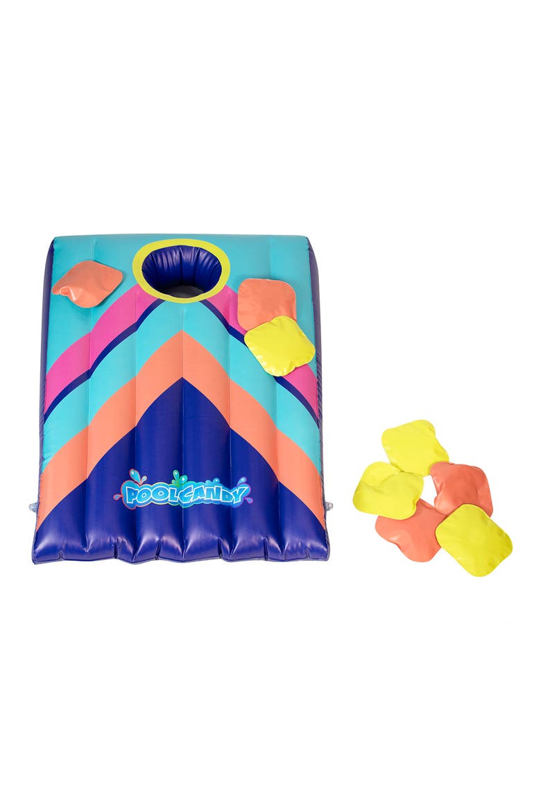Inflatable Cornhole Game, Main, color, BLUE/CORAL