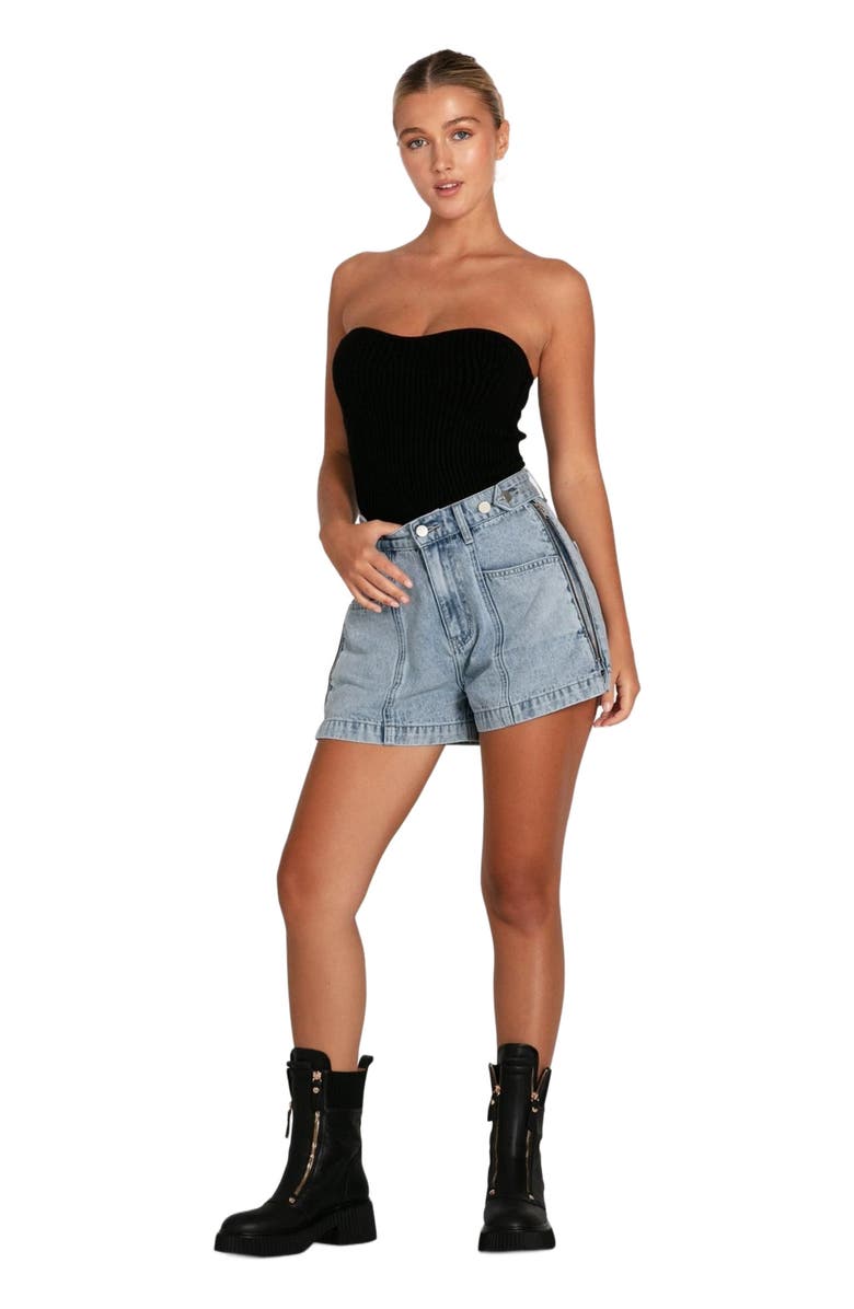 Belle & Bloom Bring The Heat Denim Shorts, Main, color, Stonewash