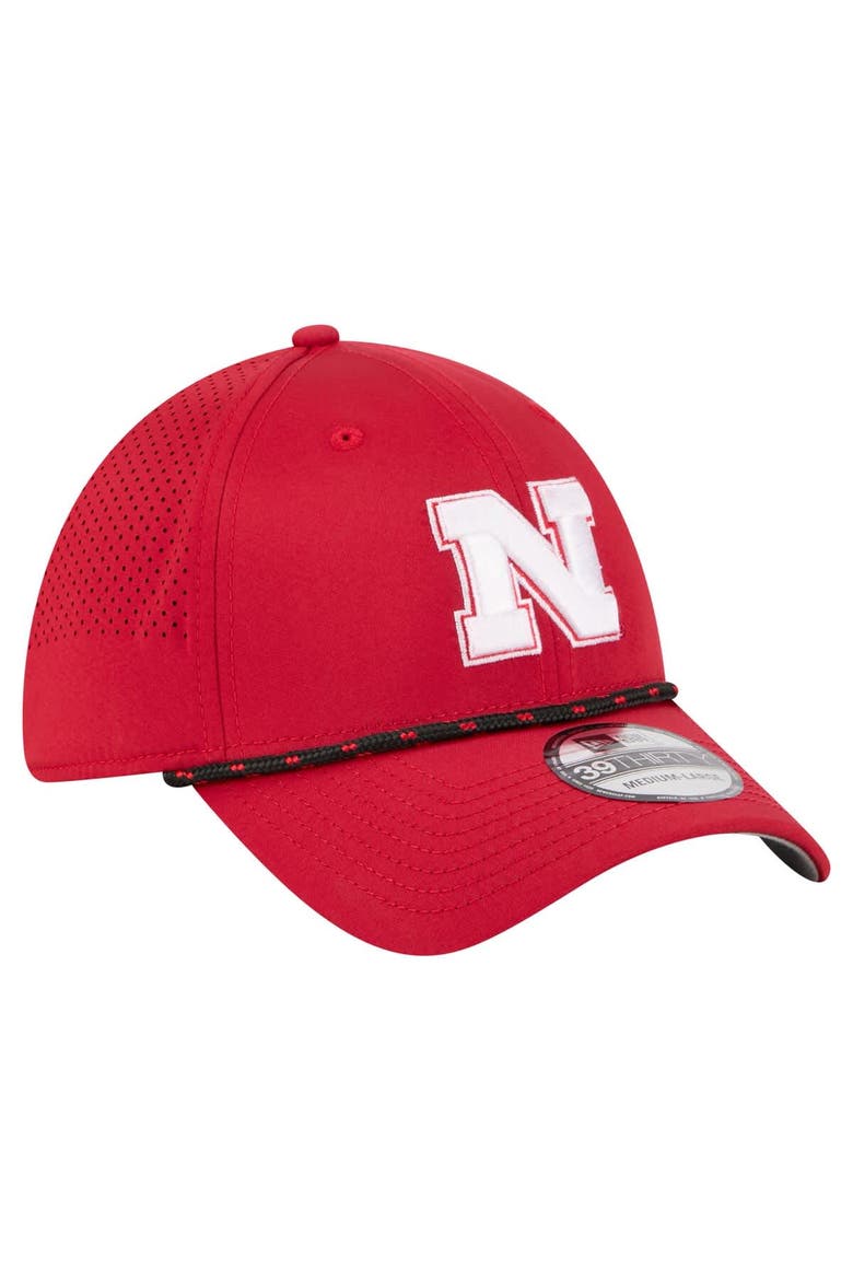 Men's New Era  Scarlet Nebraska Huskers Rope 39THIRTY Flex Hat, Alternate, color, Scarlet