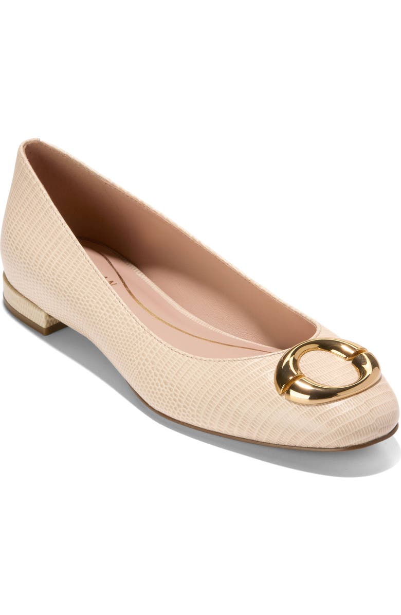 Cole Haan Skylar Ballet Flat, Main, color, Oat Lizard Prt Leather