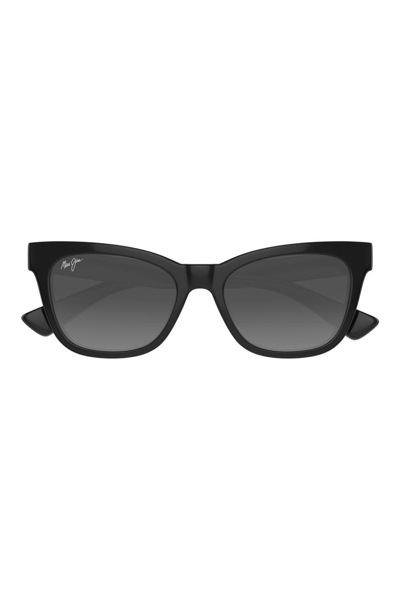 Hiwahiwa 54mm Gradient PolarizedPlus2® Rectangular Sunglasses, Main, color, SHINY BLACK LIGHT GREY
