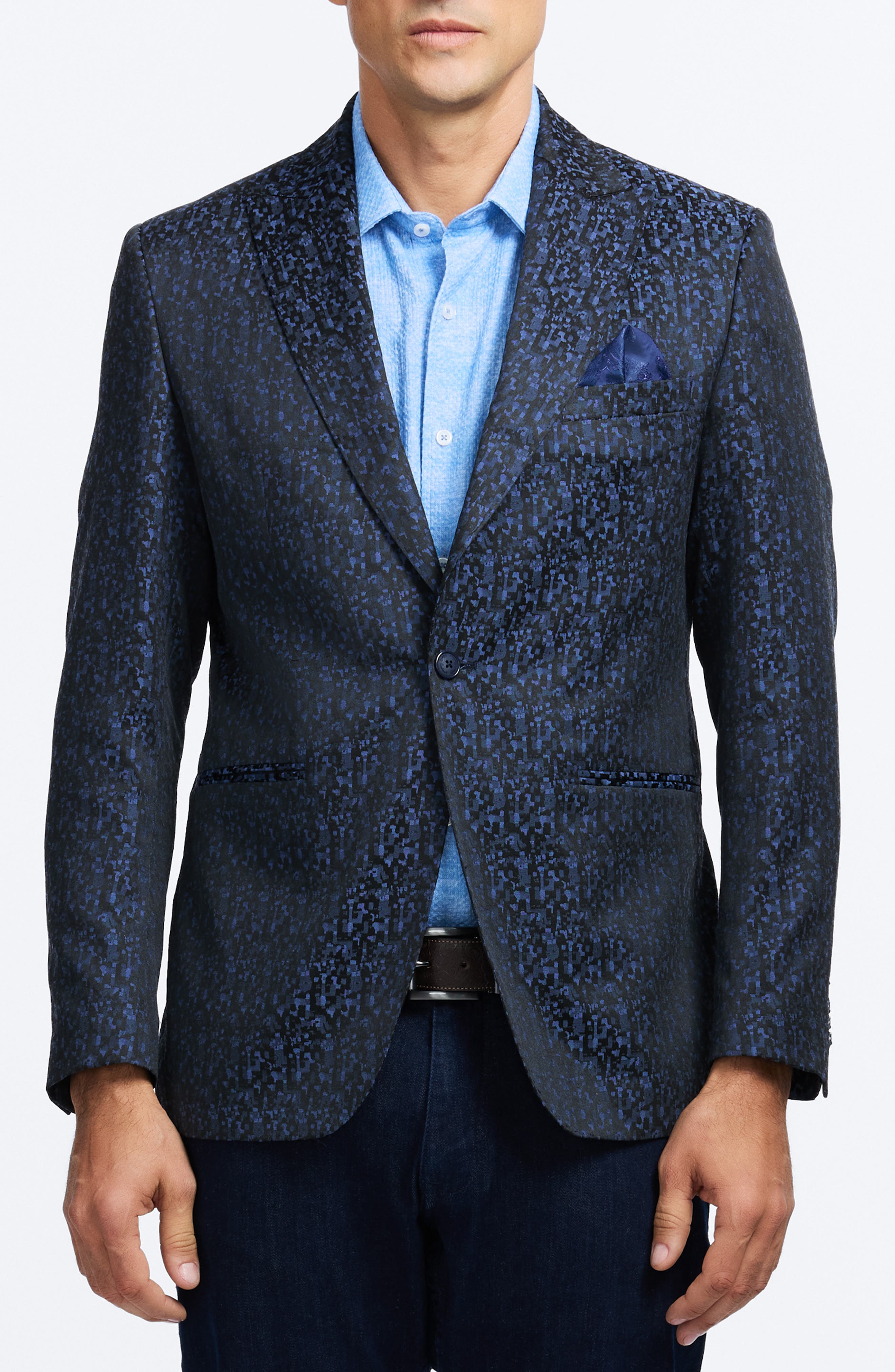 Robert Graham Huston Navy Jacquard Sport Coat
