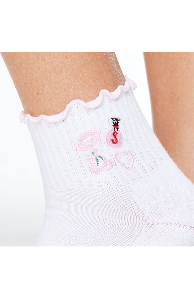 Souls. Girly Things Ankle Grip Socks, Alternate, color, White