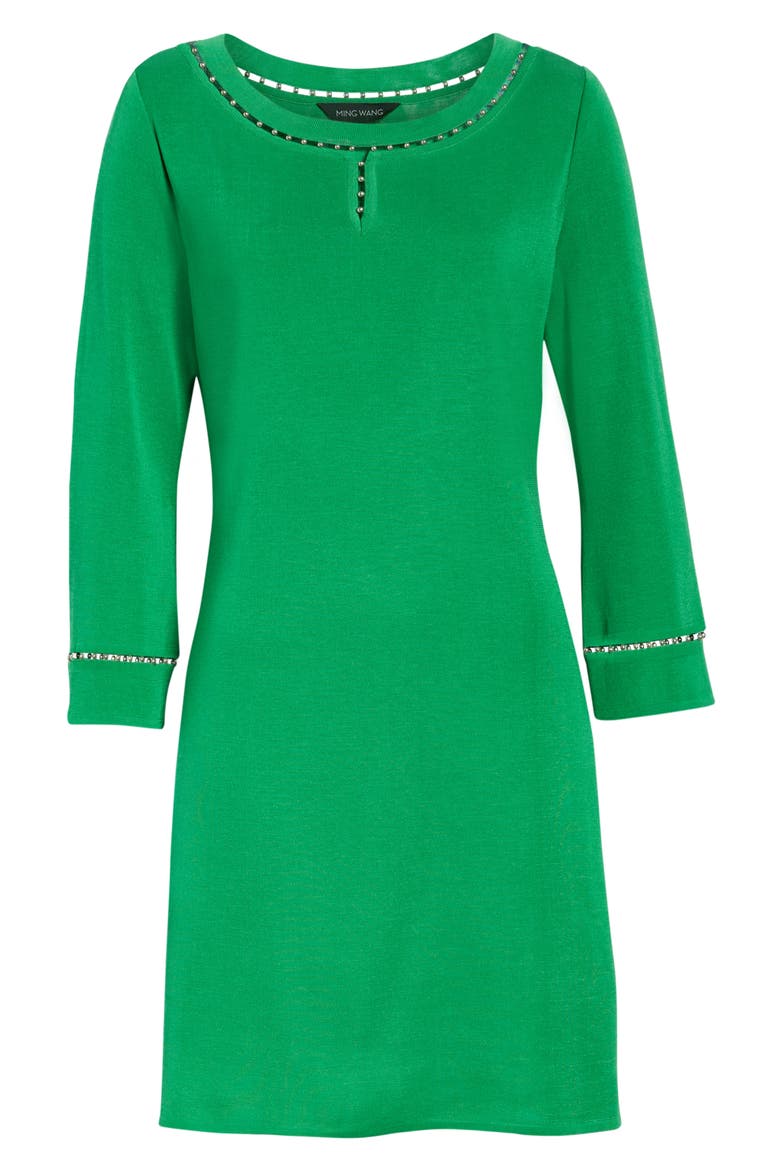 Beaded Sweater Dress, Alternate, color, AGAVE