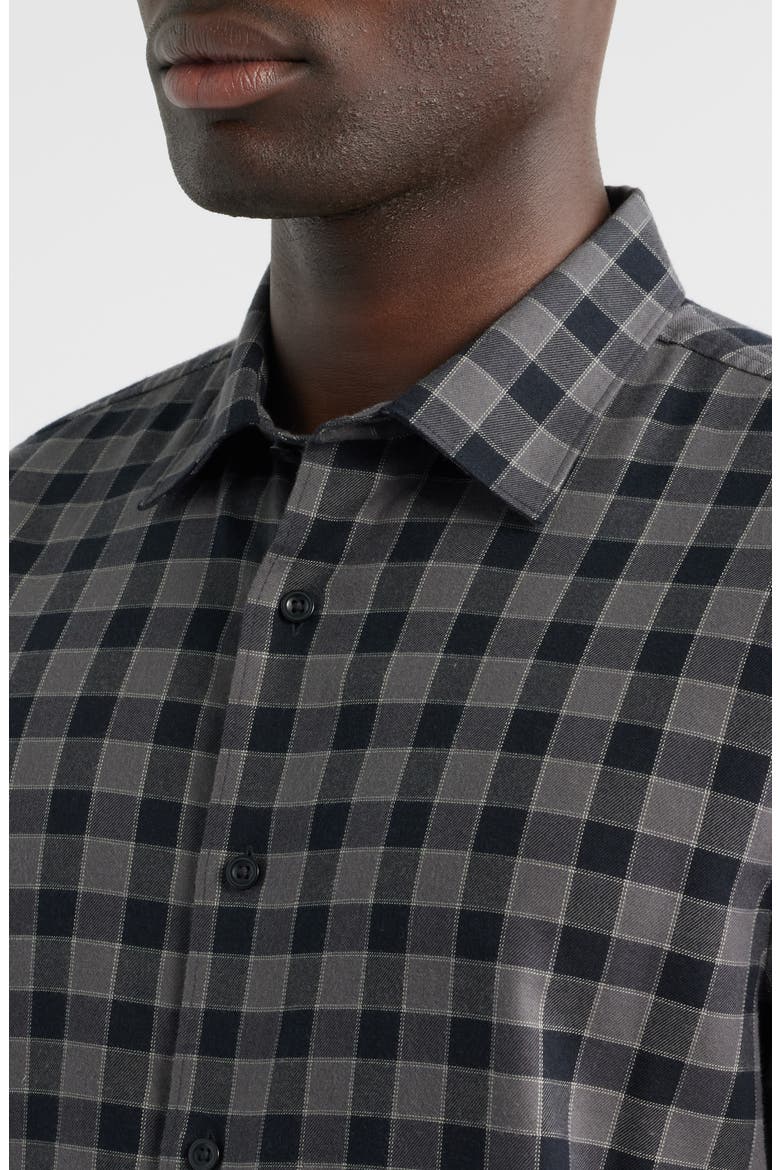 Flannel Button-Up Shirt, Alternate, color, GREY MAGNET CAREY CHECK
