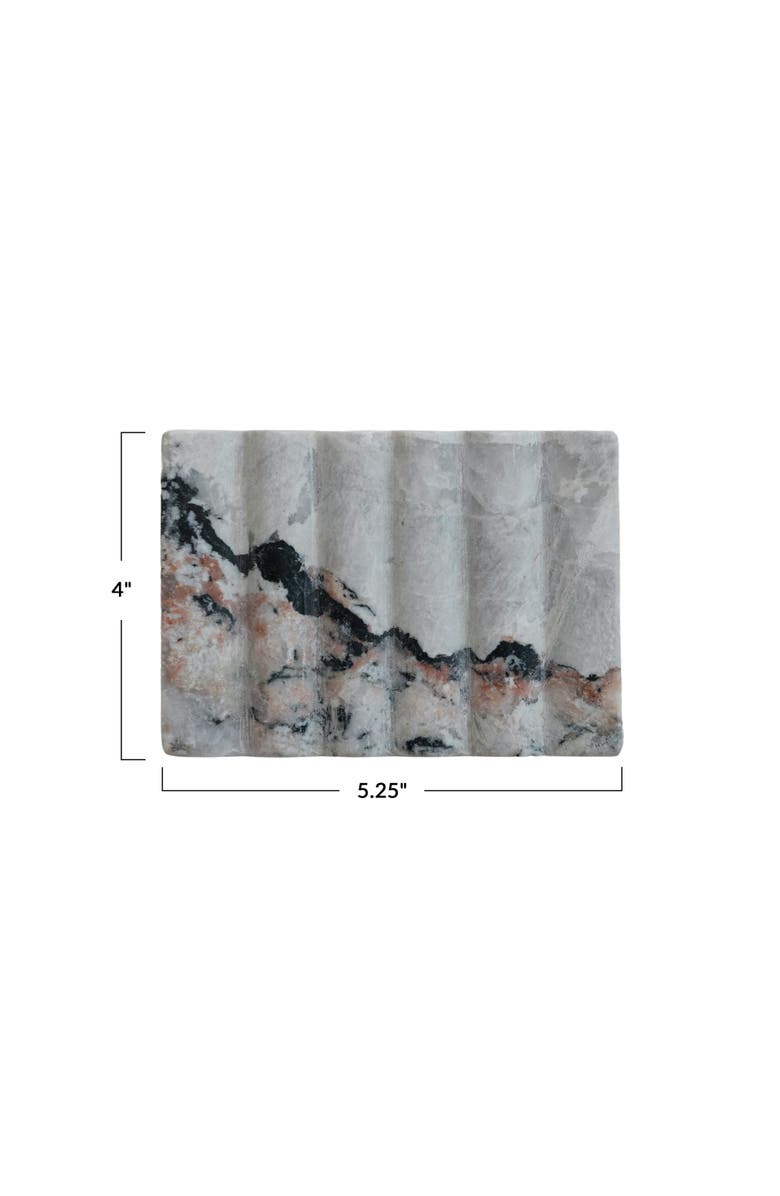 Storied Home Mélange Marble Soap Dish, Black and Beige, Alternate, color, Beige