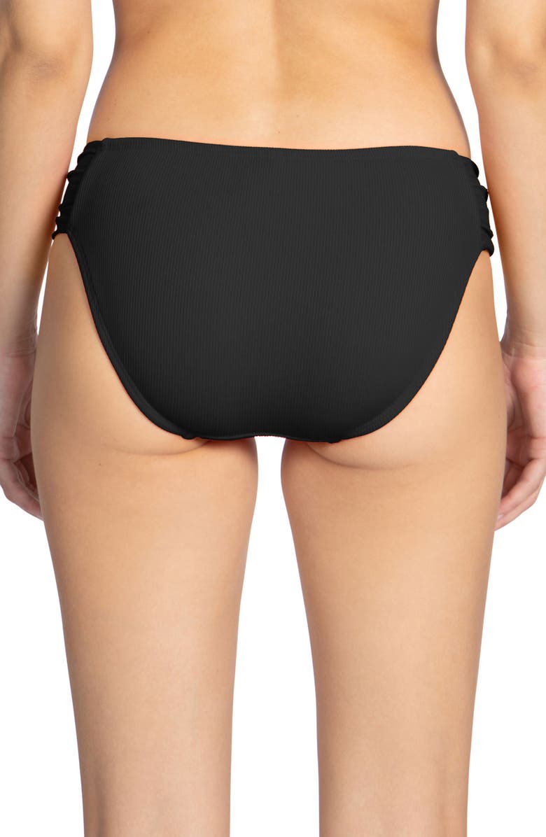 Robin Piccone Amy Side Tab Bikini Bottoms, Alternate, color, Licorice