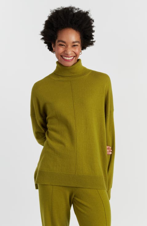 Relaxed Roll Neck Wool & Cashmere Sweater