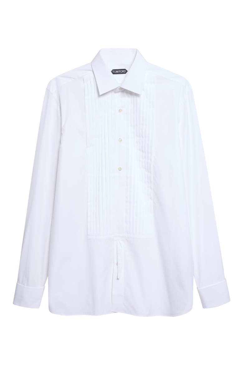 Classic Fit Cotton Poplin Tuxedo Shirt, Main, color, WAA OPTICAL WHITE