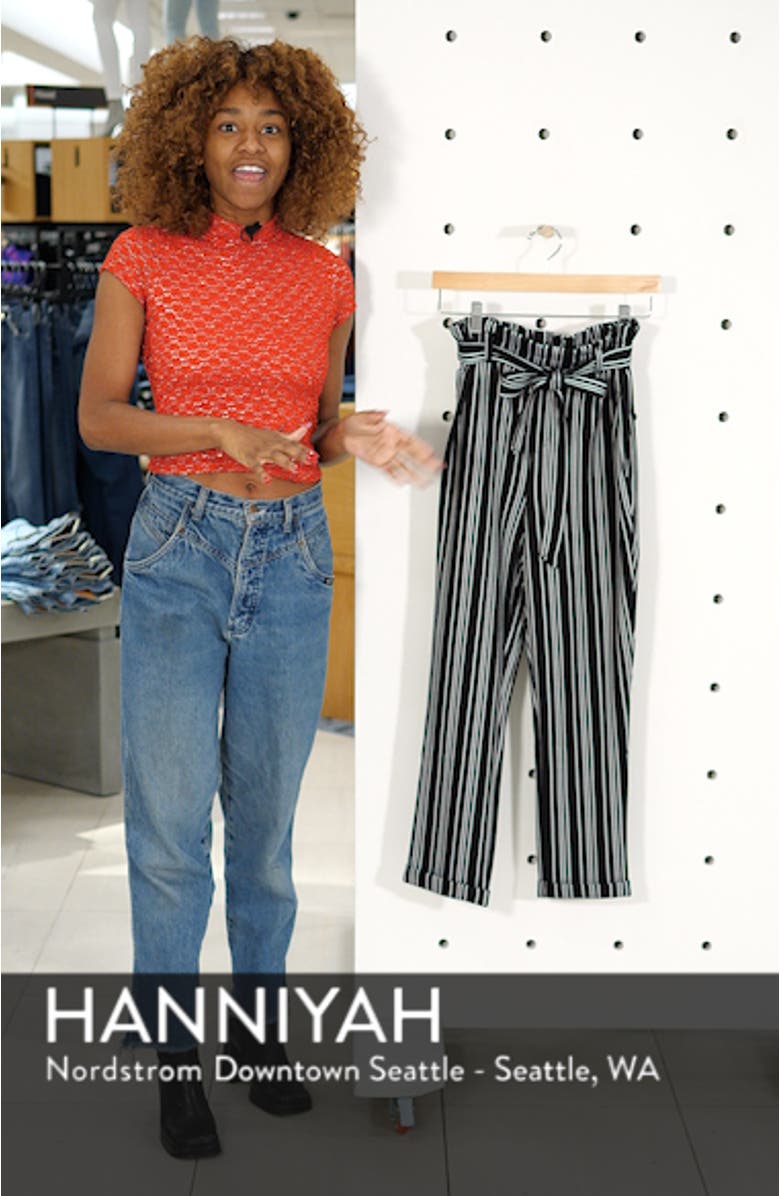Stripe Paperbag Waist Crop Pants, sales video thumbnail