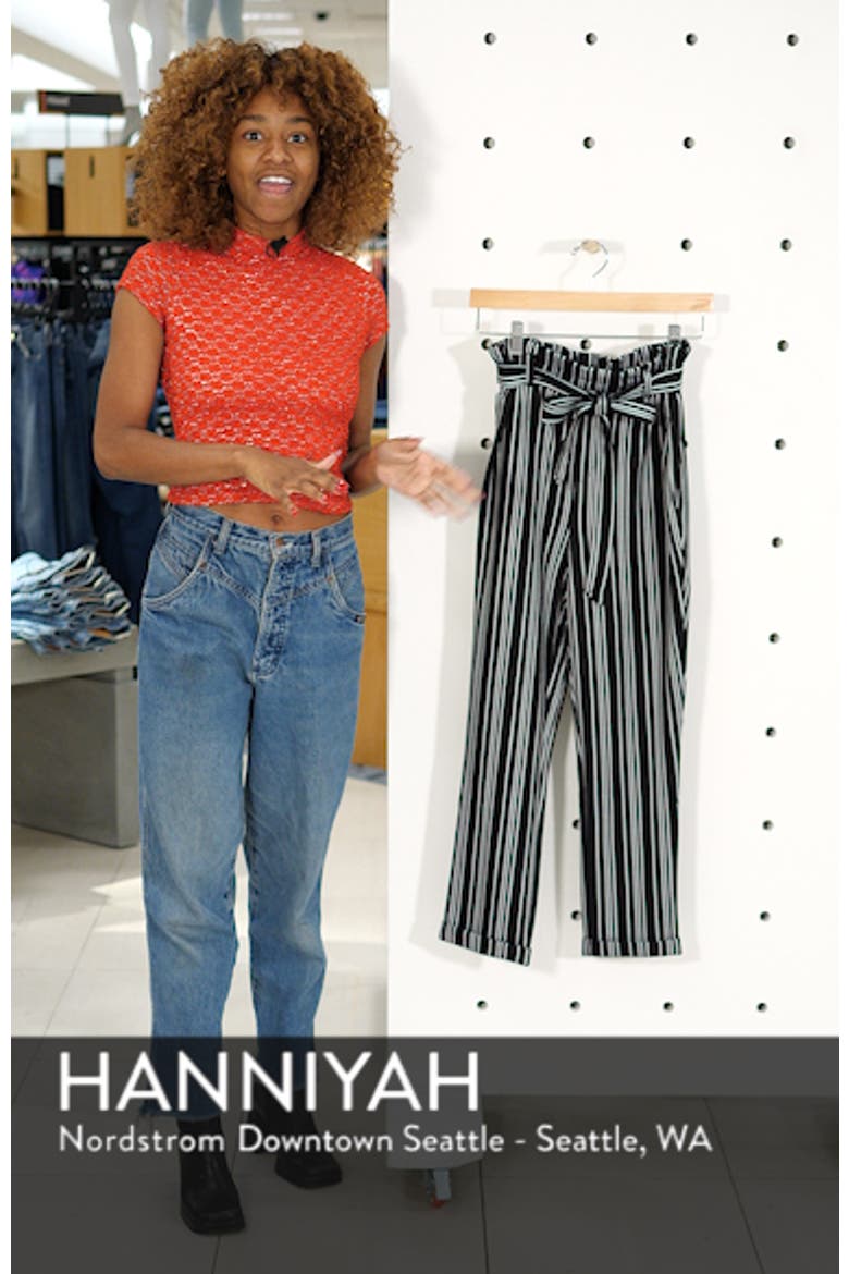 Stripe Paperbag Waist Crop Pants video