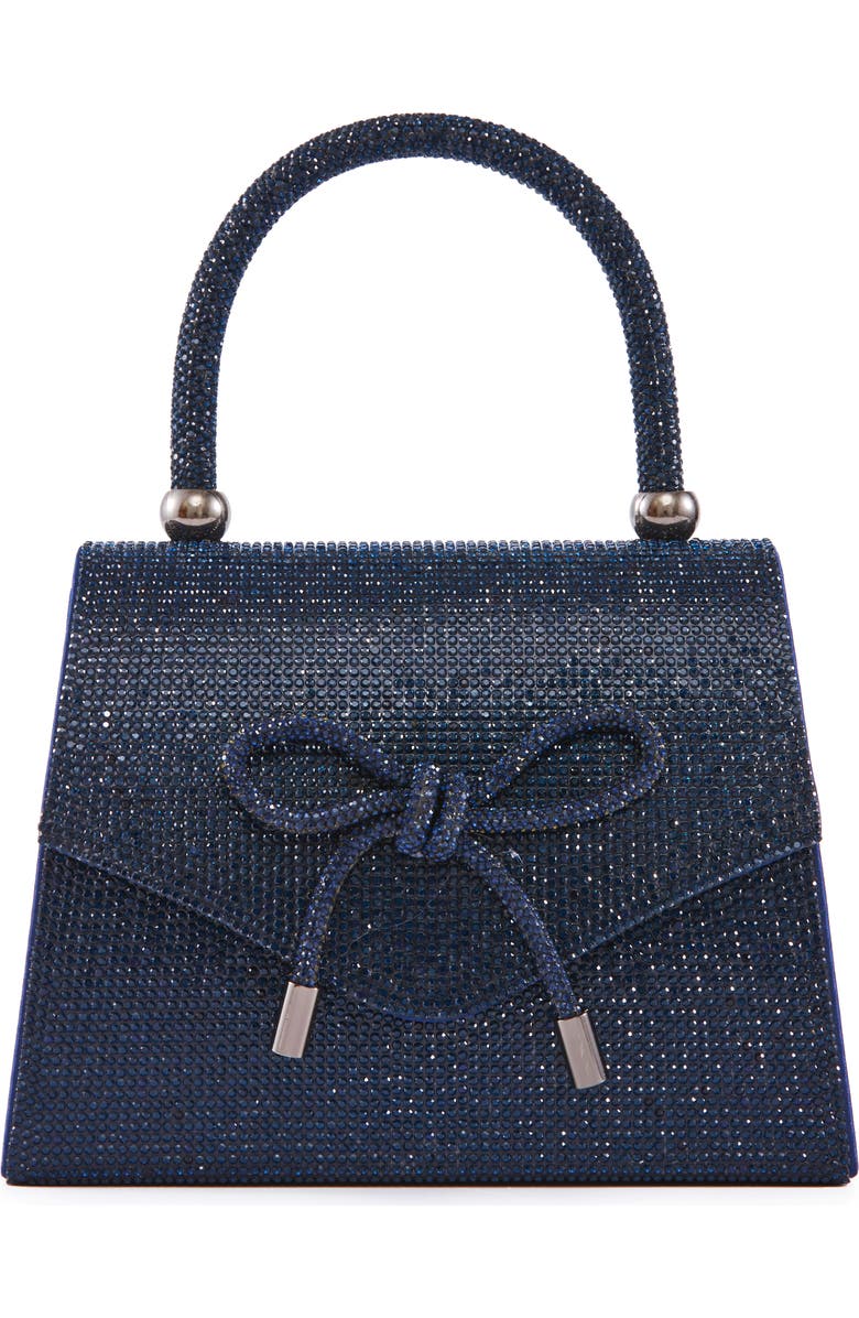 LADY COUTURE Rhinestone Top Handle Evening Bag, Main, color, Navy