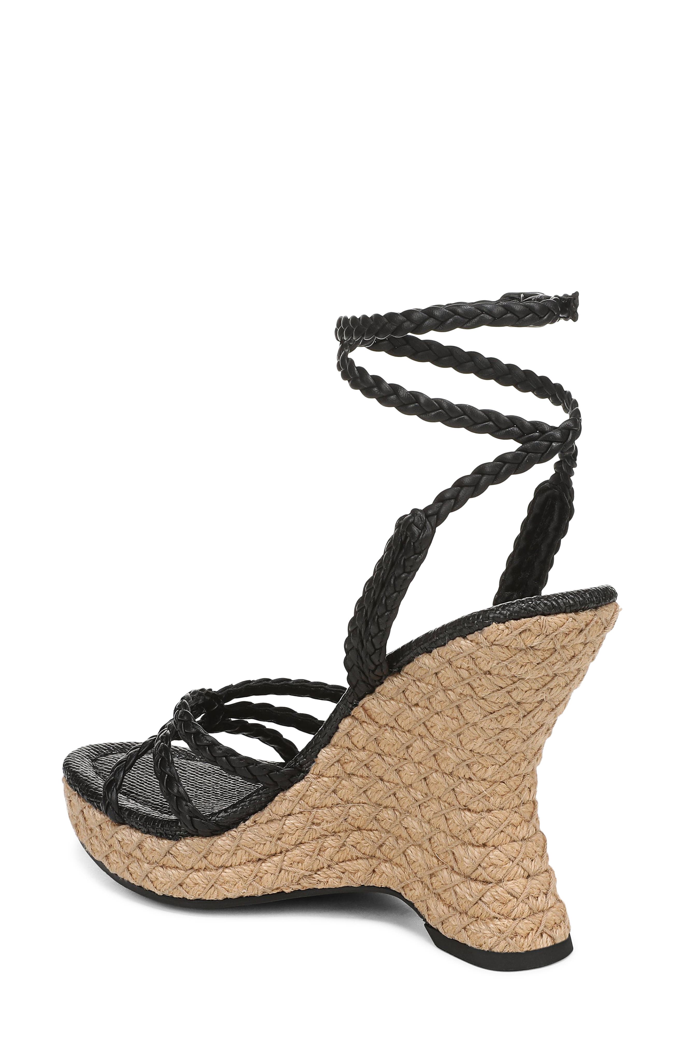 Sam Edelman Mindie Espadrille Ankle Strap Platform Wedge Sandal, Alternate, color, Black