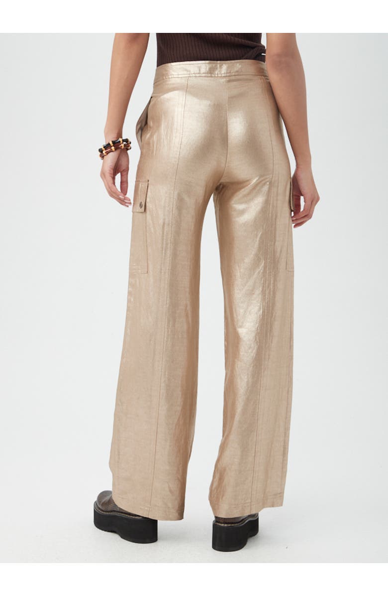Trina Turk Fatima Metallic Pant, Alternate, color, Gold