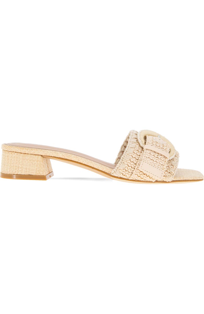 BCBGeneration Camri Buckled Raffia Slide Sandal, Alternate, color, Natural