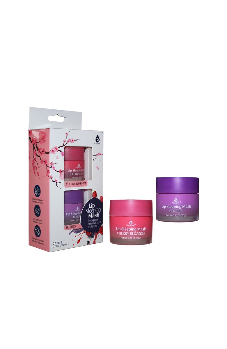 PURSONIC Lip Sleeping Mask 2 Pack- Cherry Blossom & Berries, Alternate, color, Purple