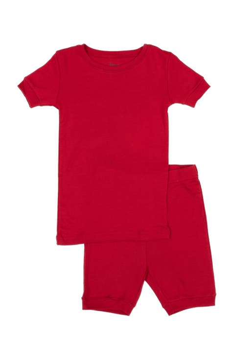 Kids Short Sleeve Cotton Solid Matching Family Pajamas (Toddler, Little Kid & Big Kid)