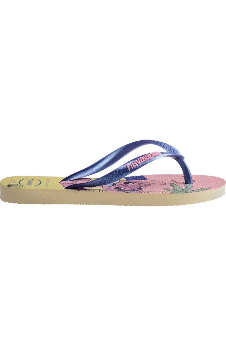 Havaianas x Disney Kids' Slim 'Lilo & Stitch' Flip Flop, Alternate, color, Buttercream