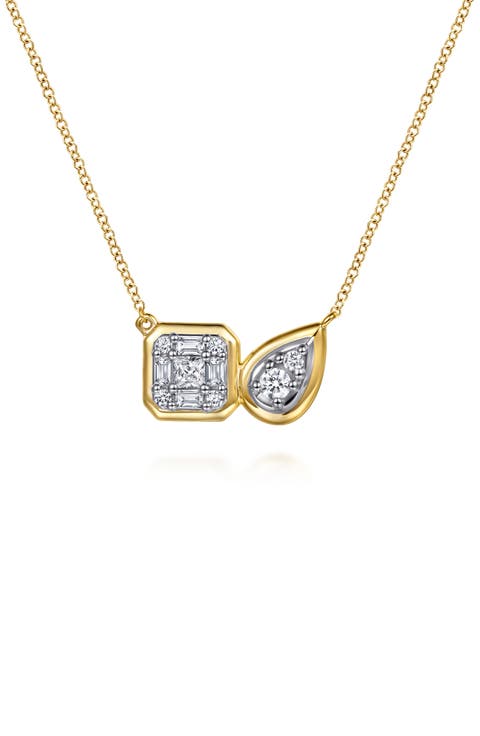 14k Gold Diamond Pendant Necklace