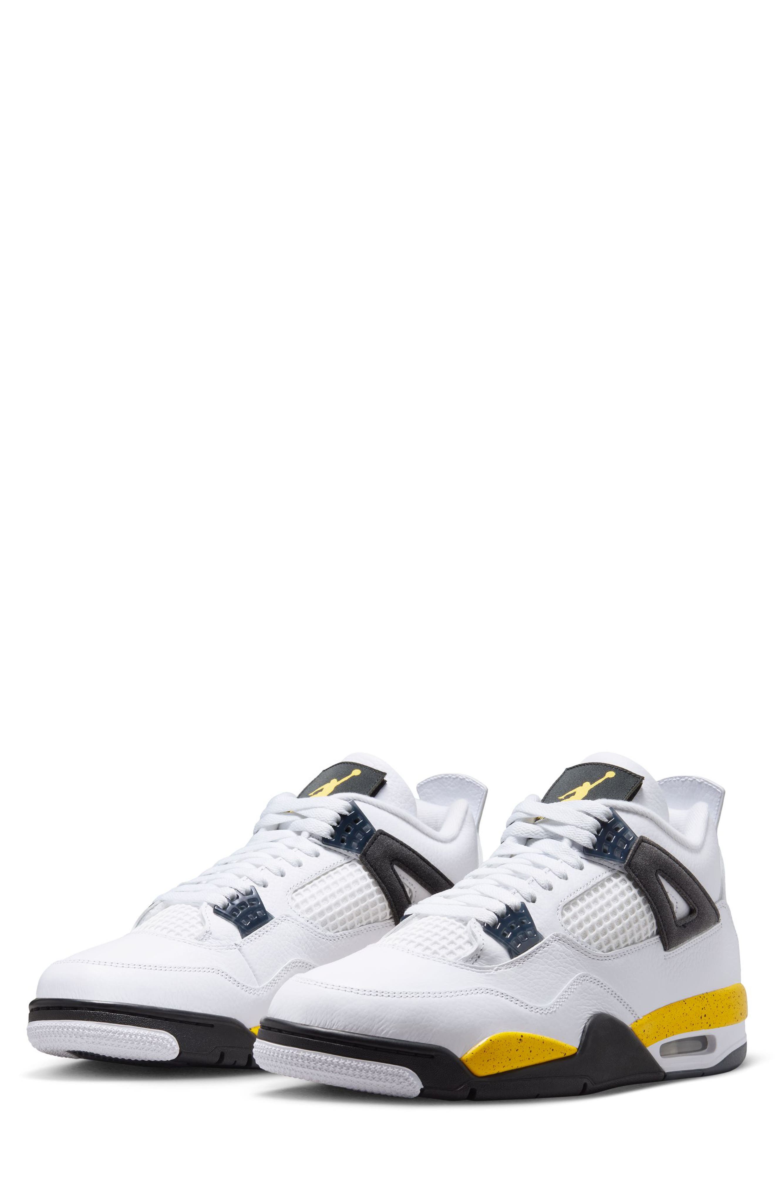 Air Jordan 4 Retro Basketball Sneaker, Main, color, 102 WHITE/MLTCLR