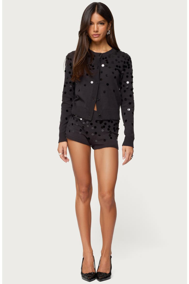 Cierra Sequin Micro Shorts, Alternate, color, DARK-GRAY