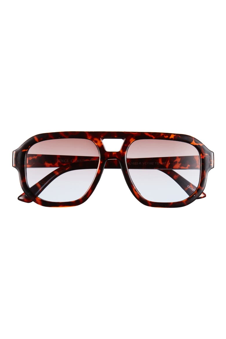 128mm Gradient Aviator Sunglasses, Main, color, TORTOISE