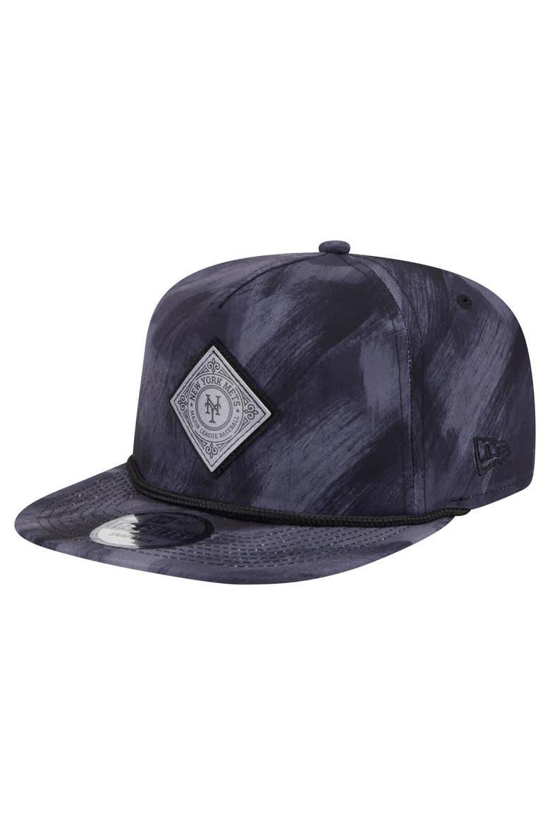 Men's New Era Navy New York Mets Printed Golfer Snapback Hat, Main, color, Navy