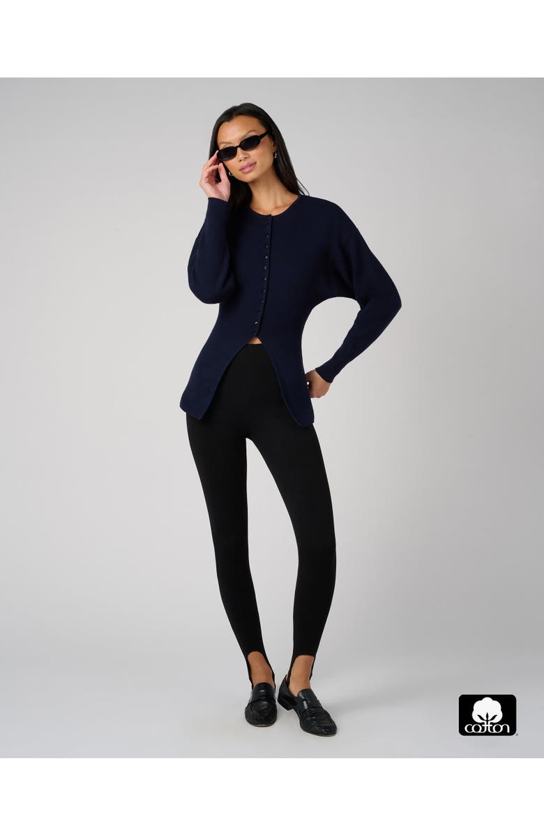 WeWoreWhat Cotton Stirrup Legging, Alternate, color, Black