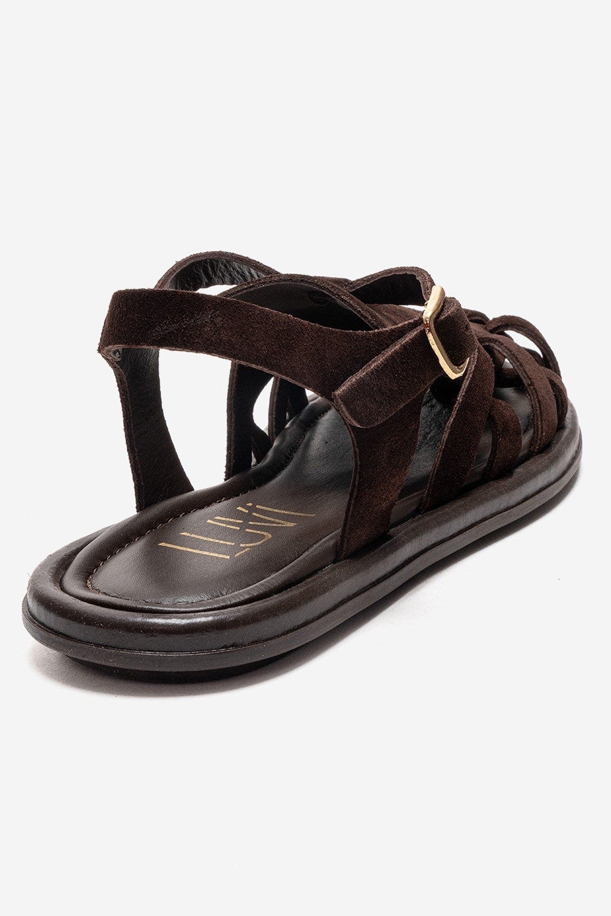 Alone Leather Gladiator Sandal, Alternate, color, Brown Suede