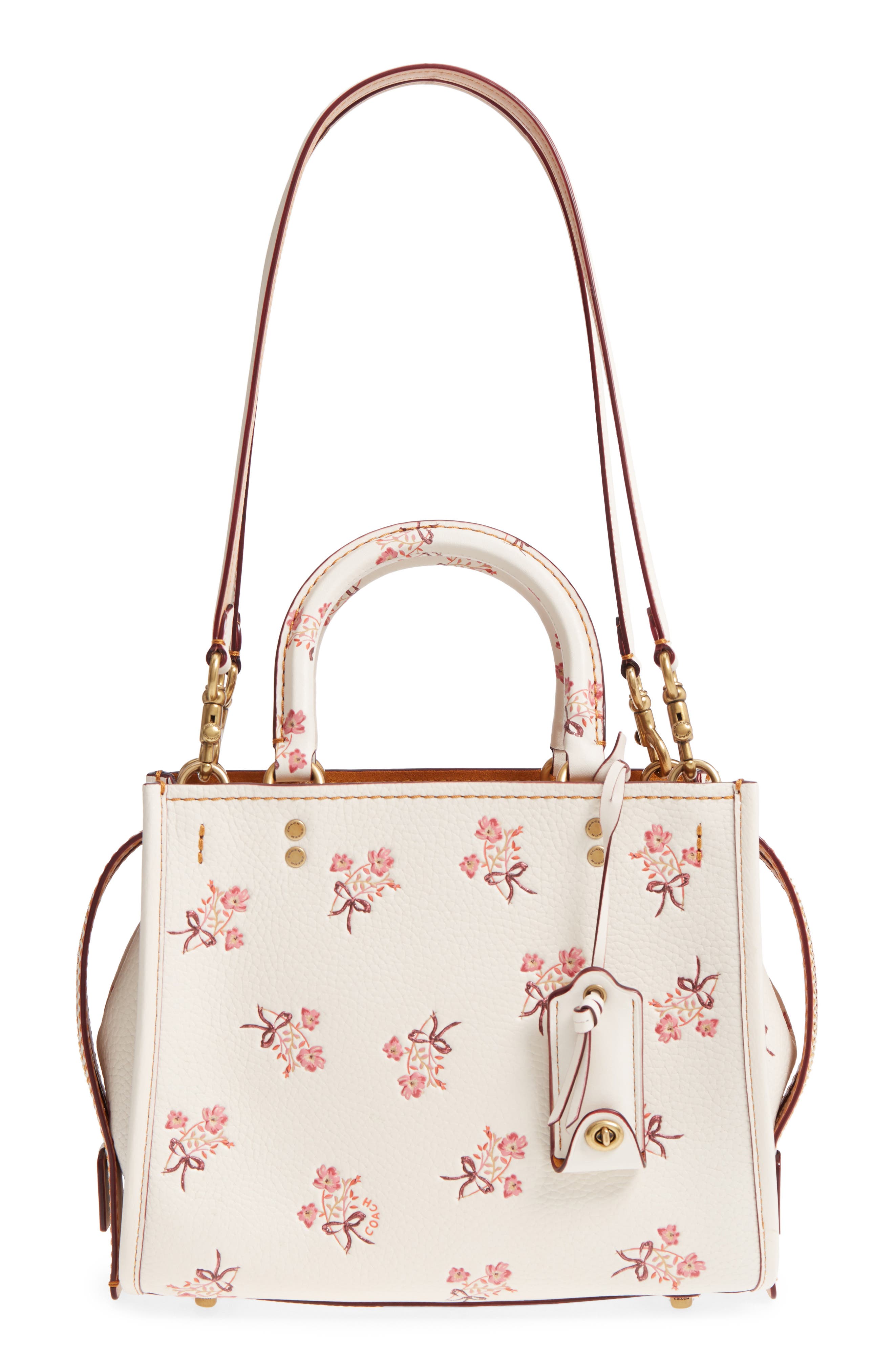 COACH 1941 Floral Bow Rogue 25 Leather Satchel, Main, color, 