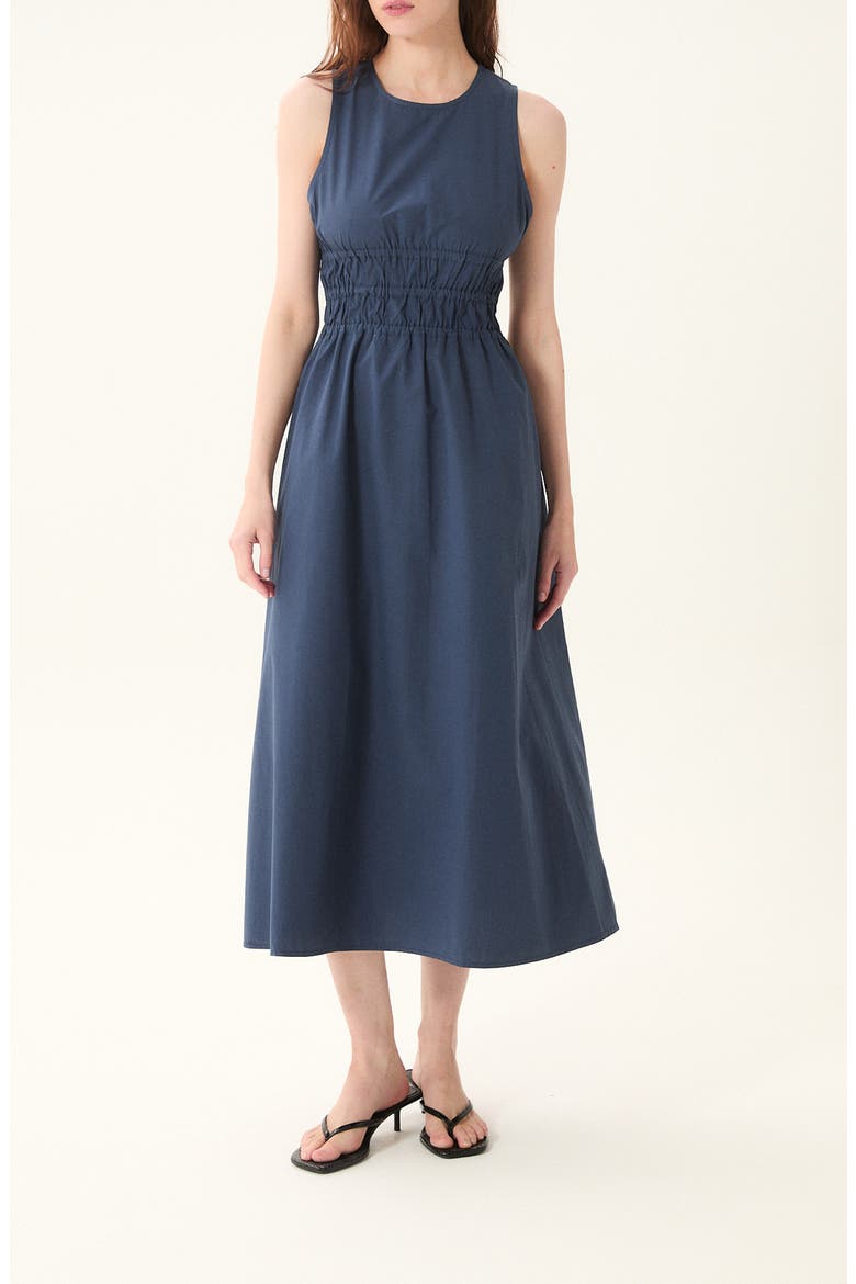 Turchi Smocked Sleeveless Maxi Dress, Main, color, NAVY