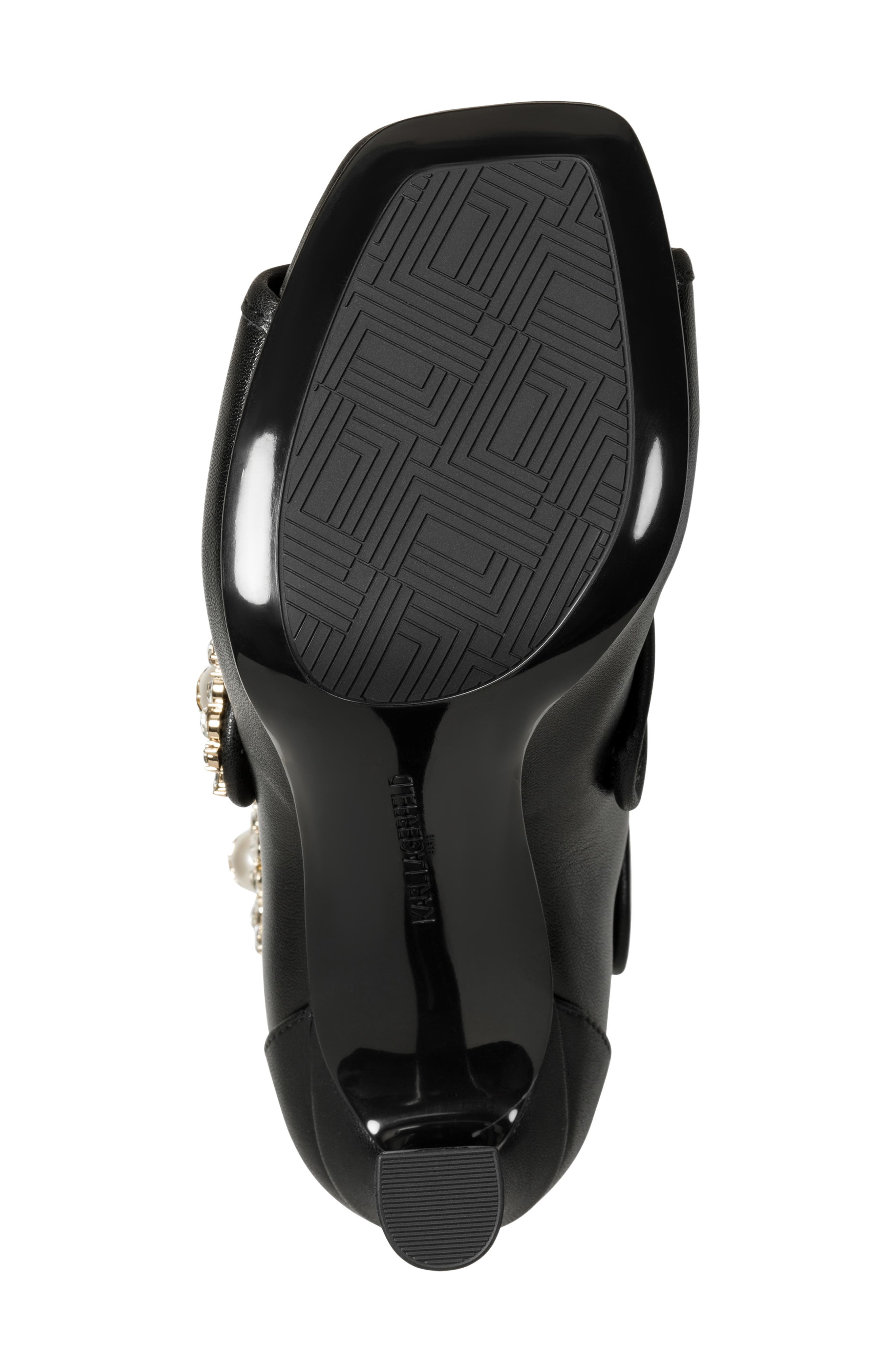 KARL LAGERFELD PARIS Dimitra Crystal Embellished Sandal, Alternate, color, Black