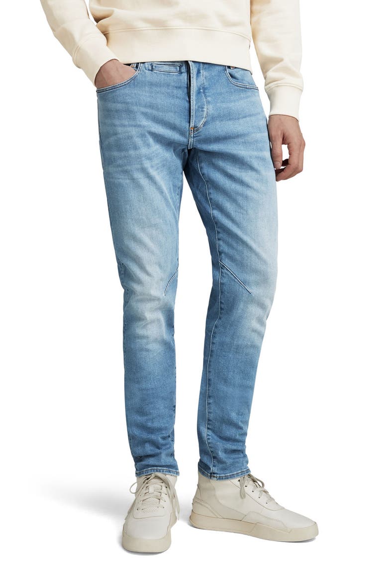 D-Staq Slim Fit Jeans, Main, color, LIGHT INDIGO AGED