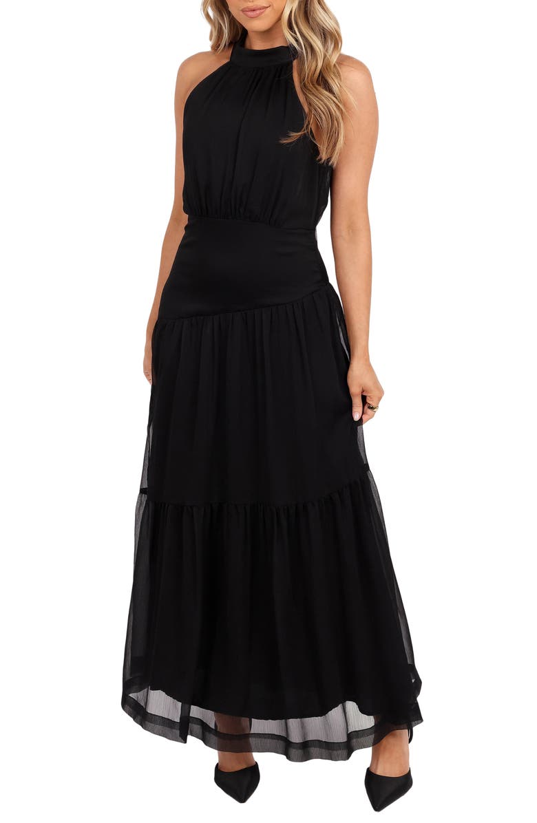 Petal & Pup Eden Halter Maxi Dress, Main, color, Black