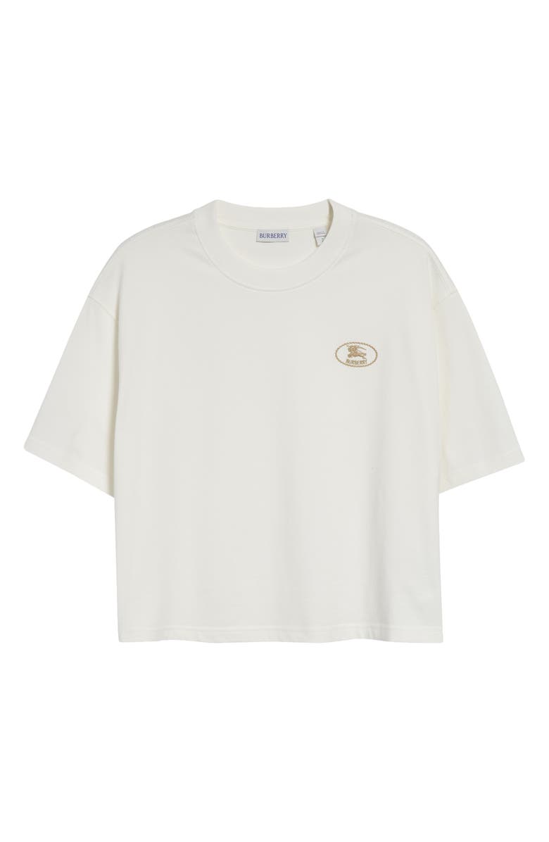 Burberry Embroidered EKD Crop Cotton T-Shirt, Alternate, color,