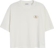Burberry Embroidered EKD Crop Cotton T-Shirt