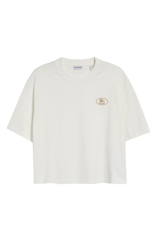 Burberry Crew Neck Cotton T-shirt With Short Sleeves In White