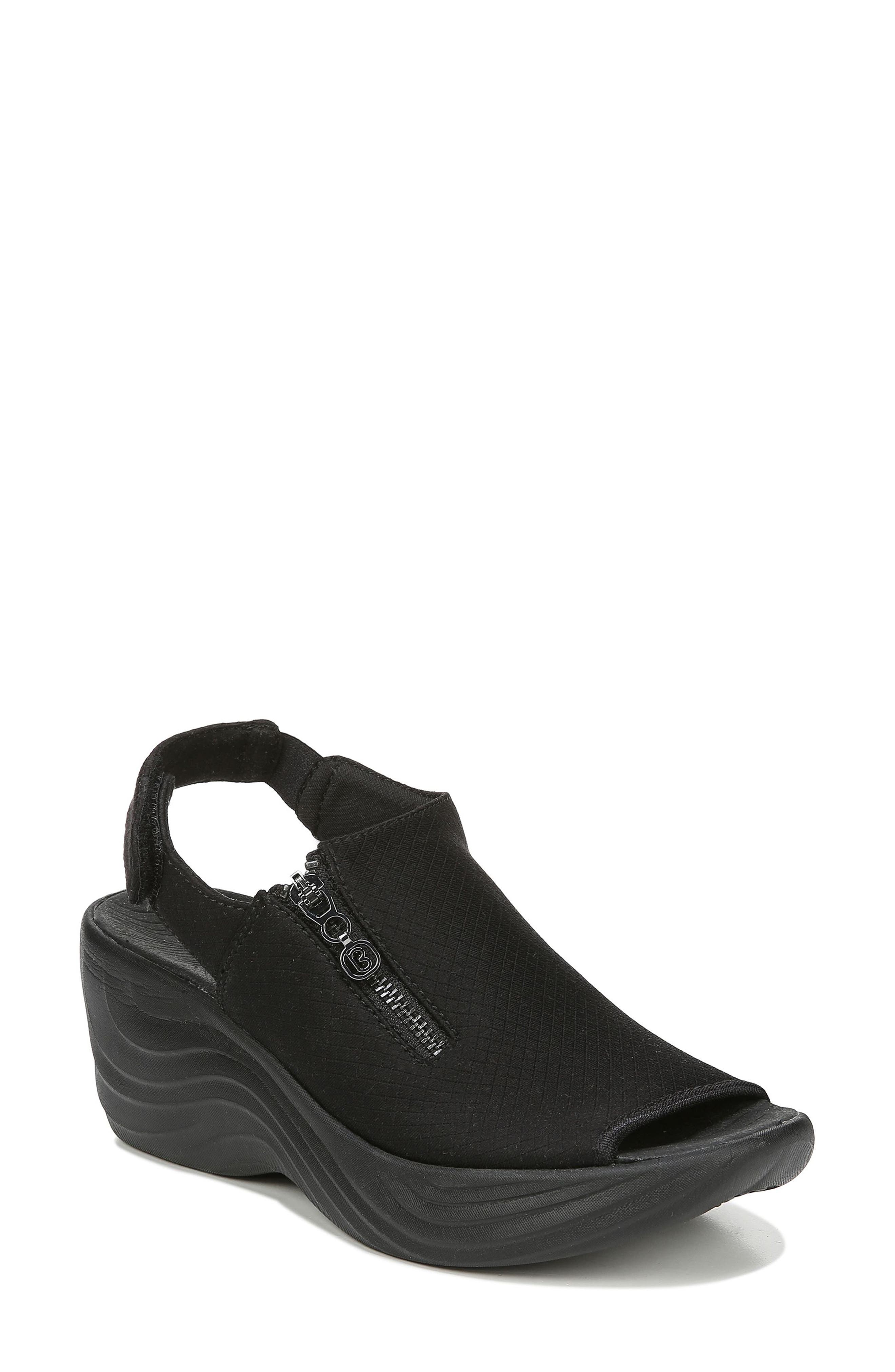 Zipline Wedge Sandal, Main, color, BLACK GRID FABRIC