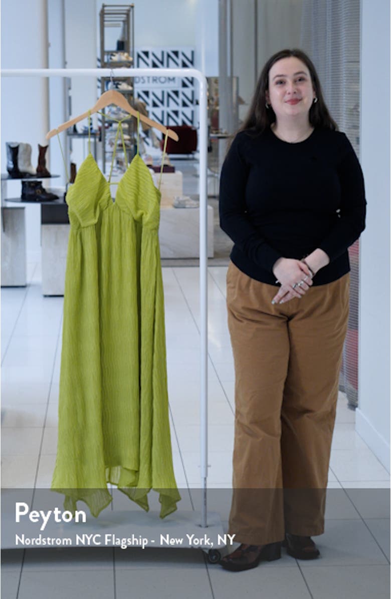 Textured Asymmetric Hem Halter Dress, sales video thumbnail