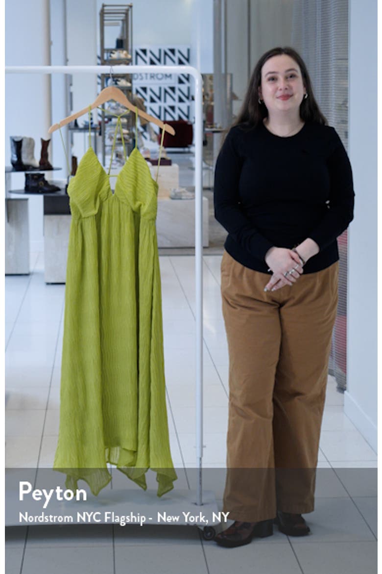 Textured Asymmetric Hem Halter Dress video
