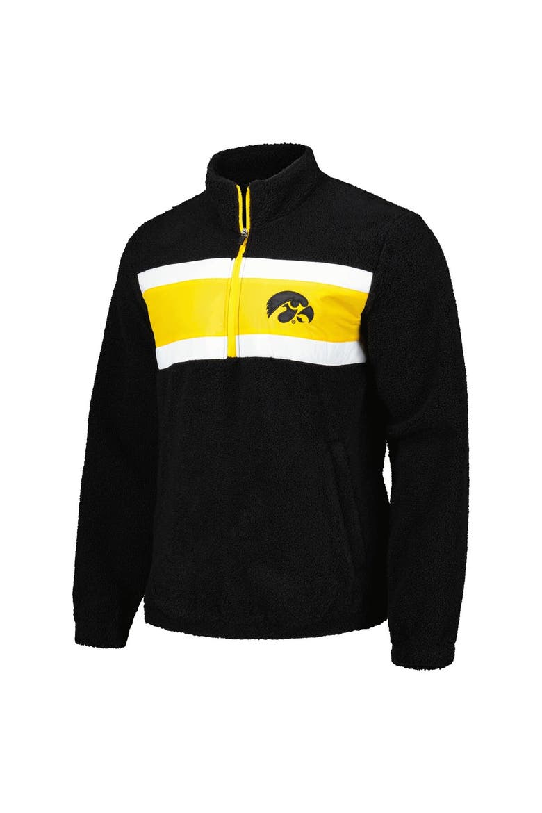 Men's G-III Sports by Carl Banks Black Iowa Hawkeyes Pinch Runner Half-Zip Top, Alternate, color, Black