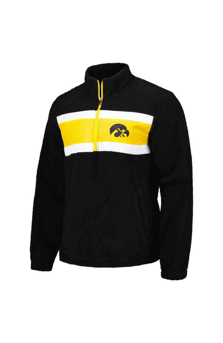 G-III SPORTS BY CARL BANKS Men's G-III Sports by Carl Banks Black Iowa Hawkeyes Pinch Runner Half-Zip Top, Alternate, color, Black