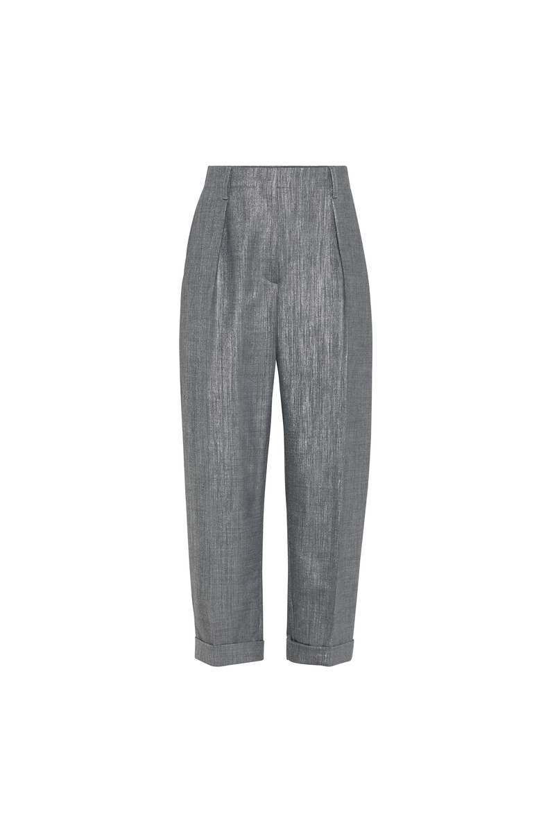 Brunello Cucinelli Sparkling twill trousers, Main, color, Silver
