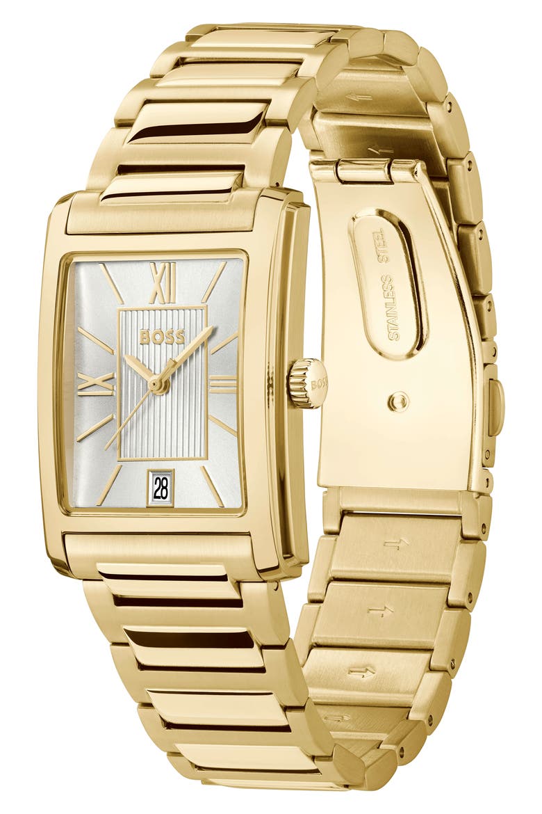 Principle Dress Bracelet Watch, 28mm x 39mm, Alternate, color, SILVER/ GOLD