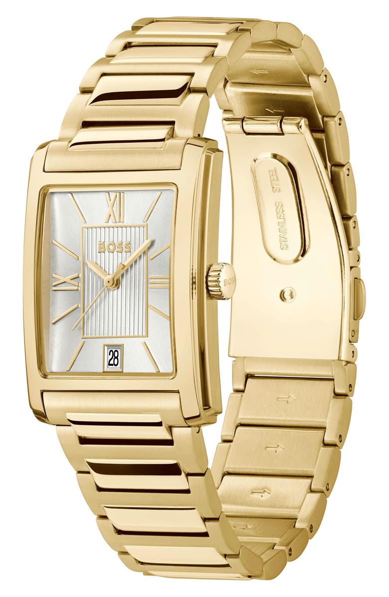 BOSS Principle Dress Bracelet Watch, 28mm x 7.8mm, Alternate, color, Silver/ Gold