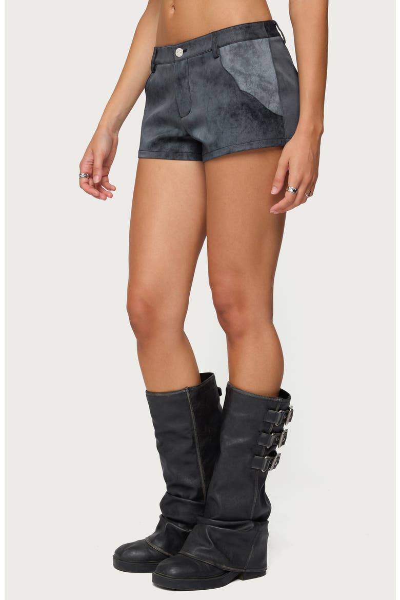 Rhiley Contrast Faux Suede Shorts, Alternate, color, DARK-GRAY