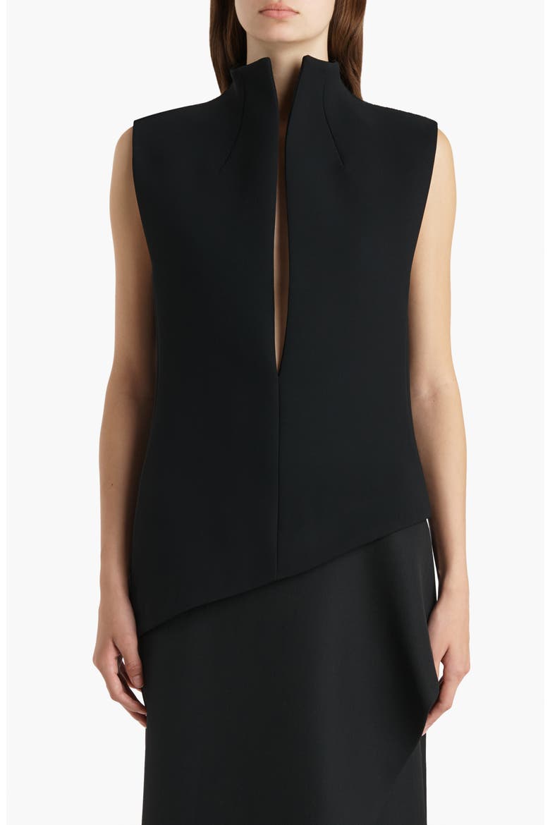 Asymmetrical Von Sleeveless Top, Main, color, BLACK