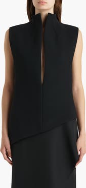 Khaite Asymmetrical Von Sleeveless Top