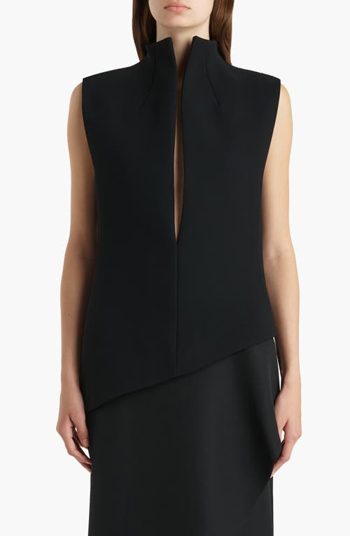 Khaite Asymmetrical Von Sleeveless Top In Black